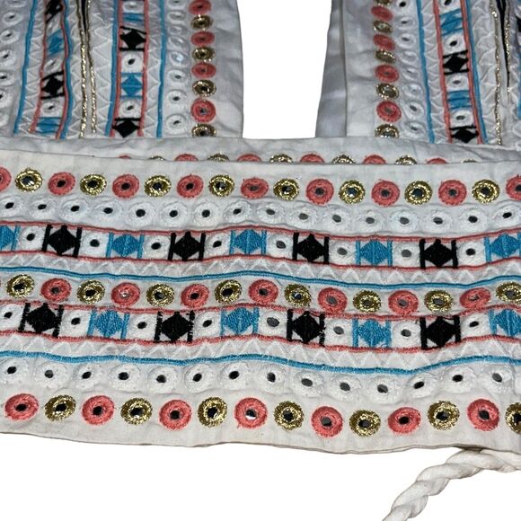 Cropped Embroidered Top Majorelle Breanna Festival Wrap Gold Metallic - Picture 4 of 11